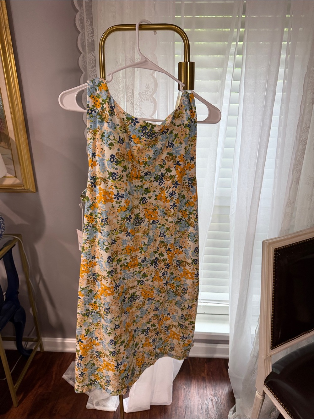 LC Lauren Conrad Floral Tank Mini Dress in Yellow, Blue & Green - Picture 4 of 4
